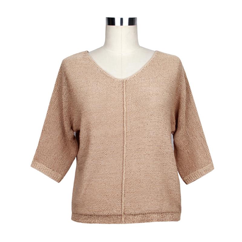 TAPE DYE 3/4 SLEEVE PULLOVER SWEATER   S#23353