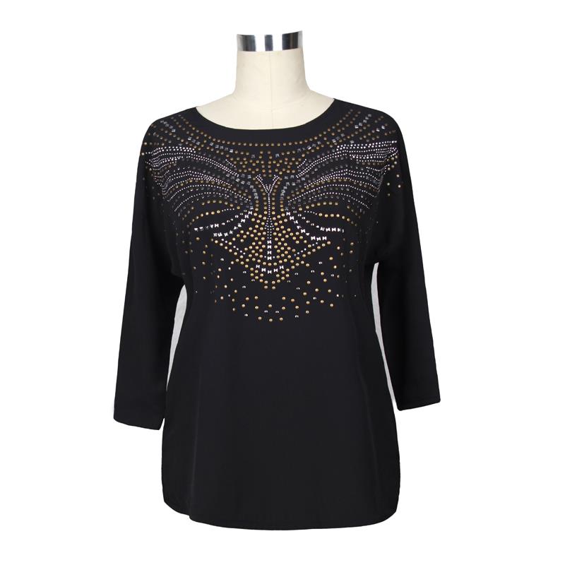 FRONT IRON DECORATION SHORT SLEEVE PULLOVER S#26518