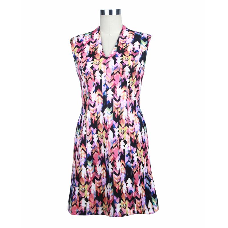 printed scuba short dress   S#25973